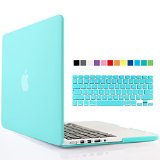 iBenzer - 2 in 1 Multi colors Soft-Touch Plastic Hard Case Cover and Keyboard Cover for Macbook Pro 13 with retina display Turquoise MMP13R-TBL1