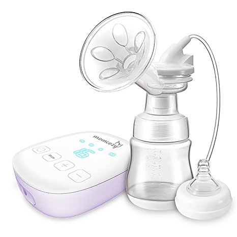 Automatic Electric Single Breast Pump with Massage and Memory Function by Momcozy, 16 Levels, Touch Screen, Super-quiet, USB Rechargeable