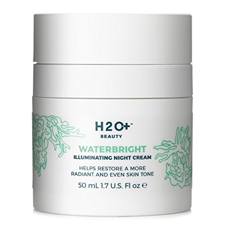 H2O  Beauty  Waterbright Skin Brightening Illuminating Night Cream, Vitamin C Powered, 1.7 Ounce