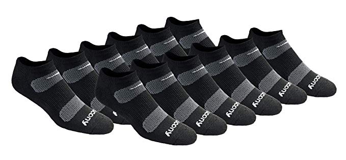 Saucony Men's Multi Pack Mesh Ventilating Performance Comfort Fit No-Show Socks