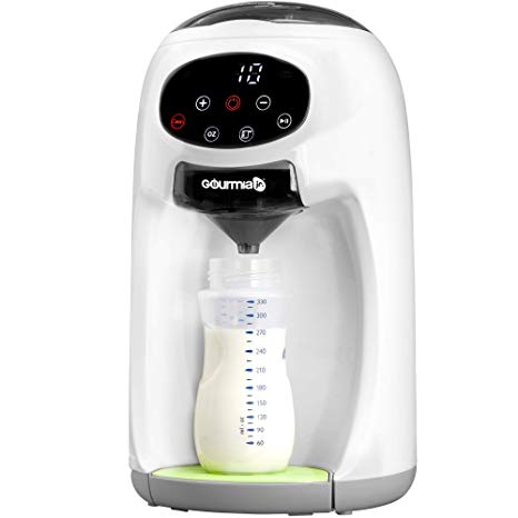 Gourmia Jr. JFM200 Electronic Baby Formula Maker – Automatically Warms and Mixes in Minutes - Preset Custom Temperature, Portion Size and Concentrate Levels - Digital Touch Display and Controls