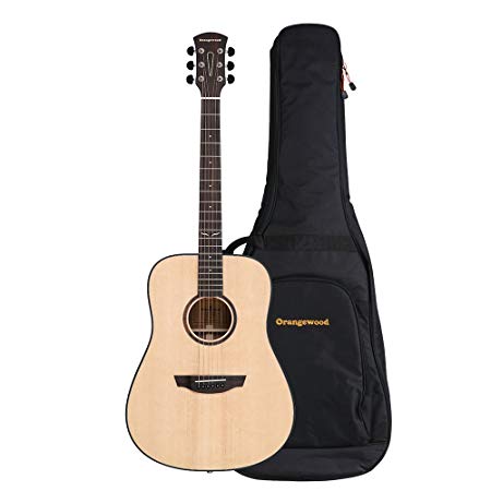 Orangewood Austen Dreadnought Acoustic Guitar with Solid Spruce Top, Ernie Ball Earthwood Strings, and Premium Padded Gig Bag Included