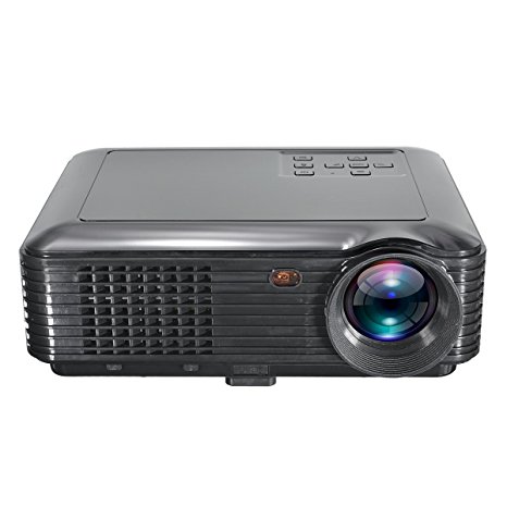 LED Projector,ELEGIANT 3500 Lumens Mini Portable Home Theater Projector 800x480 Resolution Support 1080P USB HDMI VGA SD AV for Home Theater Video Games Gaming Business Presentations Black