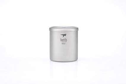 Keith Titanium Ti3301 Double-Wall Mug with Lid - 7.4 fl oz