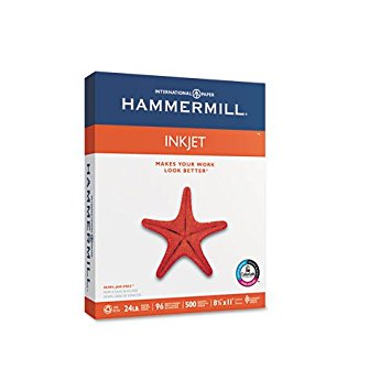 Hammermillamp;reg; Inkjet Paper, 96 Brightness, 24lb, Letter, 500 Sheets