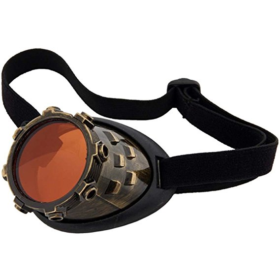 CyberSteam Gold Eyepatch with Orange Lens