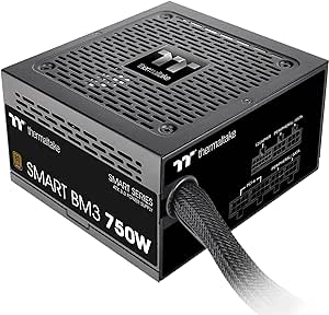 Thermaltake Smart BM3 750W 80Plus Bronze ATX 3.0 & PCIE 5.0 Ready Semi-Modular Power Supply; 105°C/221°F Japanese Capacitor; 5 Year Warranty; PS-SPD-0750MNFABU-3