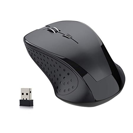 2.4G Wireless Mouse, Vomercy Portable Mobile Mice with USB Nano Receiver, 3 Adjustable DPI Levels, Cordless Mouse for Notebook, PC, Laptop, Computer, MacBook – Black