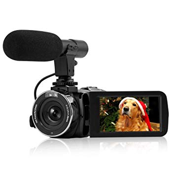 Camcorder Vlogging Camera, Full HD 1080P 30FPS Camcorder with Remote Control Wifi IR Night Vision 3” LCD Touch Screen Digital Video Camera With Microphone