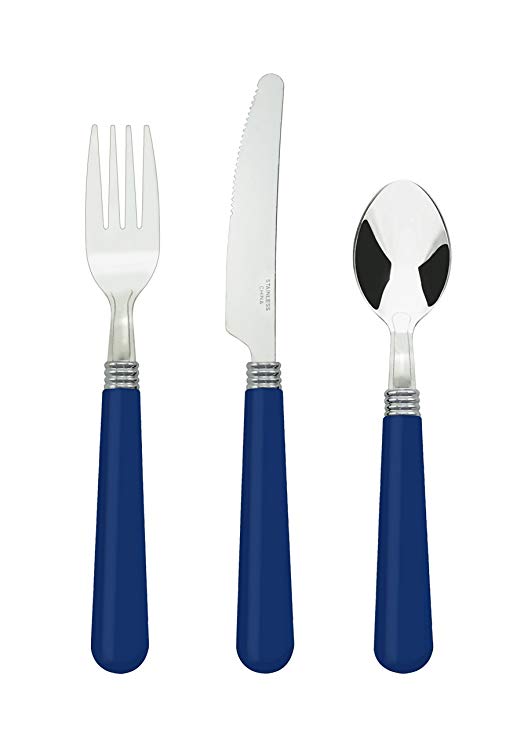 Bon Halter 12-Piece Stainless Steel Flatware Silverware Cutlery Set - Blue, Include Knife/Fork/Spoon, Dishwasher Safe, Service for 4
