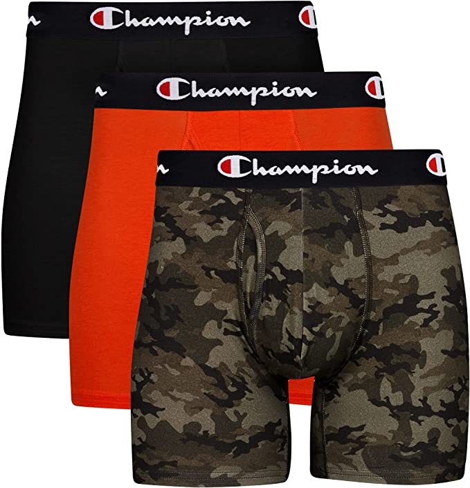 Champion Men's Underwear Boxer Briefs Pack, Moisture-Wicking, Performance Stretch Cotton, Trunks and Long Leg, Multipack