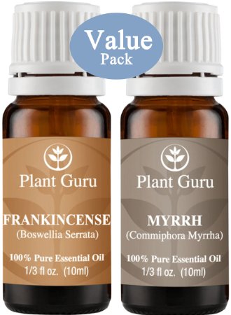 Frankincense and Myrrh Essential Oil. 10 ml. 100% Pure, Undiluted, Therapeutic Grade. "VALUE PACK" 1 of Each