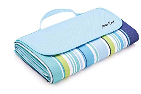 MiluoTech Foldable Large Picnic Blanket, Waterproof Beach Blanket Camping Mat for Outdoor, Hiking,Travelling - 60" x 78"