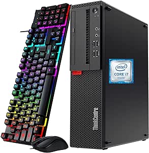 Lenovo ThinkCentre M910s SFF Desktop Computer Core i7-7700 3.60 GHz 16GB DDR4 RAM 1TB SSD, Keyboard & Mouse, VGA, DisplayPort, Windows 10 Pro (Renewed)