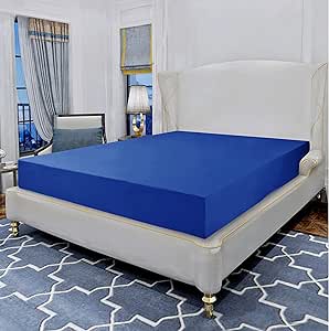 Elegant Comfort Luxurious Wrinkle Resistant 1500 Thread Count Egyptian Quality 1-Piece Fitted Sheet All Around Elastic -Deep Pocket- Ultra Soft Bottom Fitted Sheet, Twin/Twin XL, Royal Blue