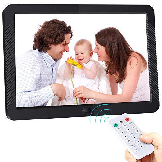Digital Picture Frame 8 Inch Digital Photo Frame HD 1920X1080P with Remote Control 16:9 IPS Display Electronic Auto Slideshow Zoom Image Stereo Video Music Player Support USB SD Card 180° View Angle