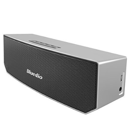 Bluedio BS-3 Camel Portable Bluetooth Speakers Revolution 3D Neodymium Magnets52mm Ultra-big Drive UnitsRich Bass Wireless SoundbarExcellent 3D Surround System Retail-Gift Packgage Silver