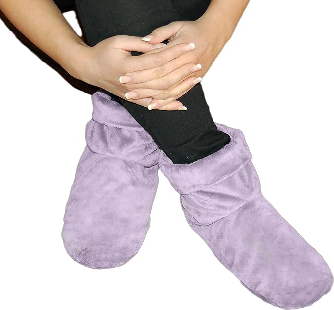 Herbal Concepts Aromatherapy Boot Shaped Microwaveable Wrap Made of Organic Flaxseed, Peppermint, & Spearmint for Feet | Comfort Booties Relieves Stress & Aches | Available in Blue (Lavender)