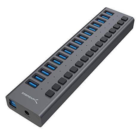 Sabrent 16-PORT USB 3.0 DATA HUB and Charger with individual switches [90 Watts] (HB-PU16)