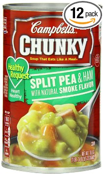 Campbells Chunky Healthy Request Split Pea and Ham Soup 188 Ounce Pack of 12