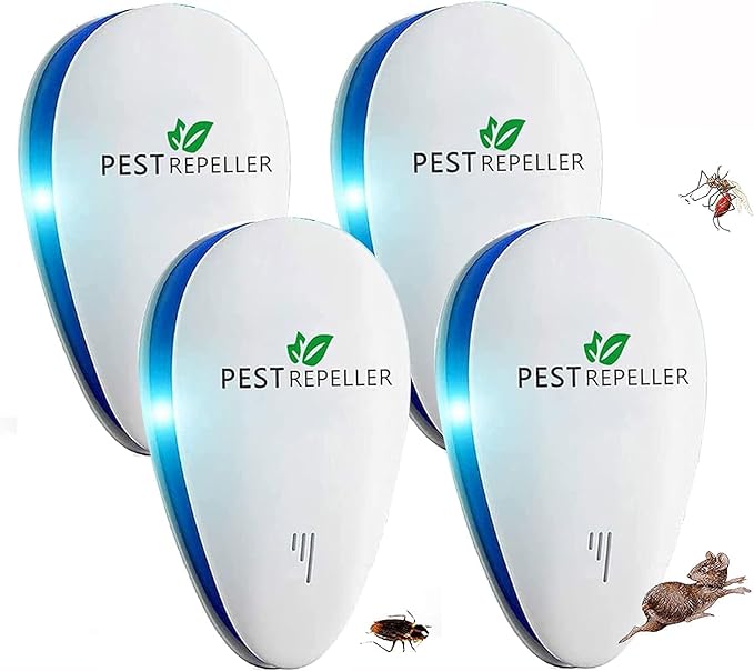 Electronic Ultrasonic Pest Repellent, Ultrasonic Pest Bug Repeller, Pest Control Ultrasonic Repellent, Mouse Repellent Plug in, Indoor Mosquito Repeller