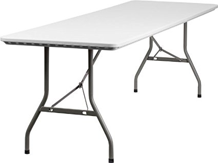 Flash Furniture 30''W x 96''L Granite White Plastic Folding Table