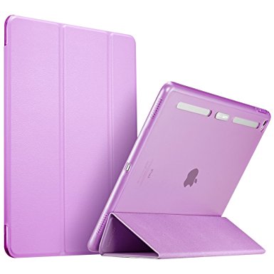 ESR Corner/Bumper Protection Smart Cover Case with Soft TPU Bumper and Auto Wake/Sleep Function for iPad Air 2/iPad 6, Bright Lilac