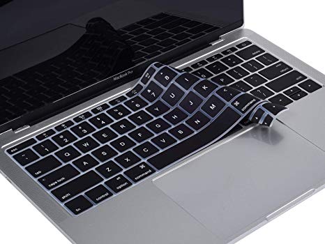 CaseBuy Ultra Thin Keyboard Cover Compatible MacBook Pro 13 Inch A1708 Without Touch Bar(with Function Keys, 2018 & 2017 & 2016 Release), Black