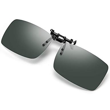 Clip on Polarized Sunglasses For Driving - Flip Up Rimless Sunglasses for Prescription Glasses