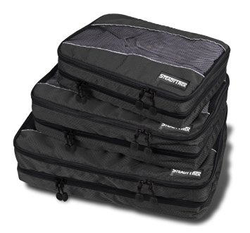 SteadyTrek Travel Packing Cubes - 3-Piece Set with Dual Compartment Organizers