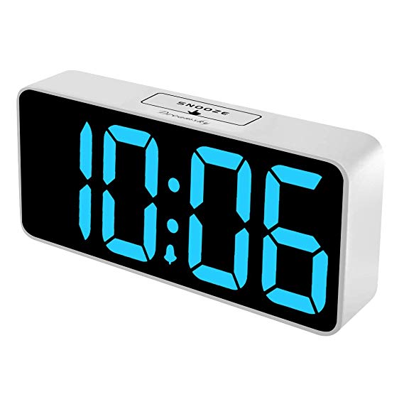 DreamSky 8.9 Inches Large Digital Alarm Clock with USB Charging Port, Fully Adjustable Dimmer, Battery Backup, 12/24Hr, Snooze, Adjustable Alarm Volume, Bedroom Desk Alarm Clocks