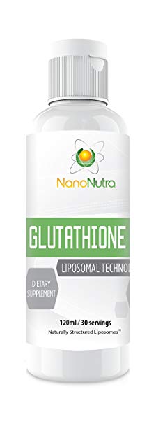 Pure Liposomal Glutathione LIQUID 500mg- Nano Nutra | (Setria) Reduced L-Glutathione Supplement | NON GMO/NON SOY | Natural Anti Aging* Liver Detox Support* Immune System Booster* | 30 Servings