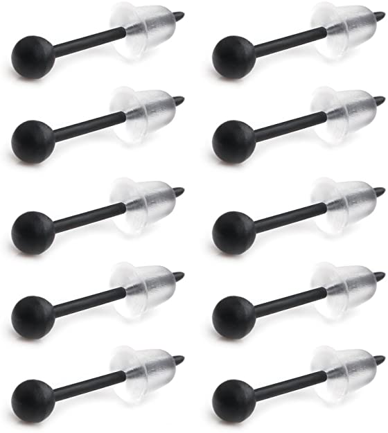 Ruifan Ball Flat Flexible Bioplast PVC Plastic Blank Ear Nose Pin Bone Stud Nickel Free Earrings Piercing Retainers 20G