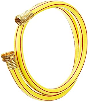 Solution4Patio 5/8 in. x 10 ft. Yellow Garden Short Hose Male/Female Solid Brass Fittings for Hose Reel, Water Softener, Dehumidifier, RV, 5 Years Warranty, G-H153A09-US