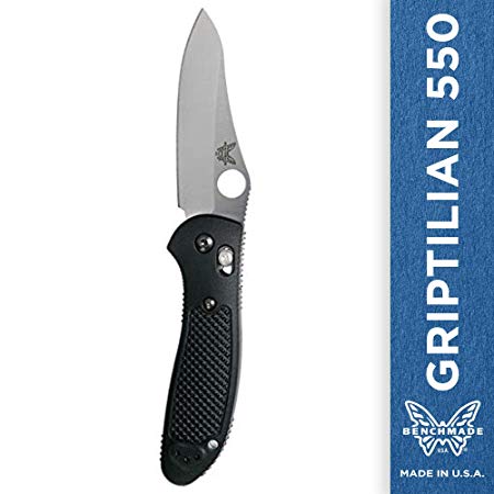 Benchmade - Griptilian 550 Knife with CPM-S30V Steel, Sheepsfoot Blade, Plain Edge