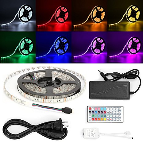 YBKJ 16.4ft 300 LEDs Waterproof Flexible Color Changing RGB SMD5050 led Light Strip Kit Rope Lights for Indoor and Outdoor Decoration