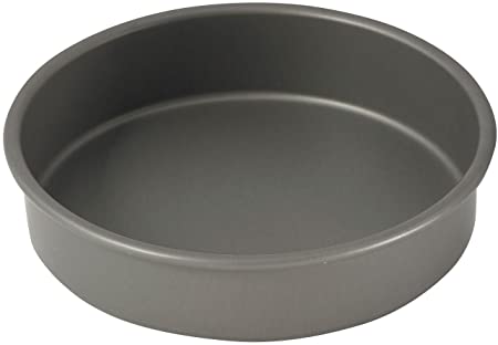 WINCO HAC-082 Round Cake Pan, 8-Inch, Hard Anodized Aluminum,Black