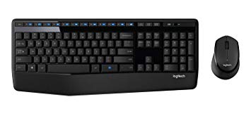 Logitech MK345 Wireless Combo – Full-Sized Keyboard with Palm Rest and Comfortable Right-Handed Mouse USB Long Battery Life (MK345)