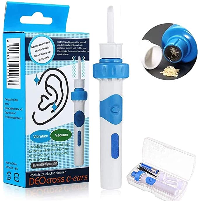 Electric Ear Wax Remover Vacuum Cleaner, Ear Wax Cleaner, Ear Wax Remover, Earwax Remover Tool with Replaceable Tips, Automatic Earwax Removal Kit Soft Earwax Cleaner for Kids & Adults