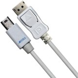 Accell B143B-003J UltraAV Mini DisplayPort to DisplayPort 12 Cable with Latch White 33-Feet