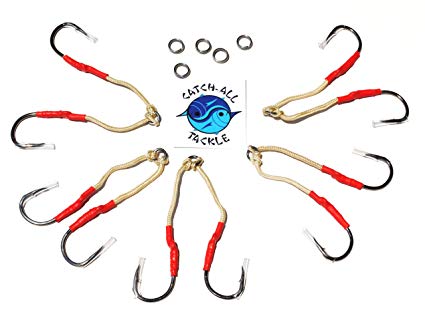 Catch All Tackle Assist Hooks 5 Sets with 6/0 Hooks and Split Rings