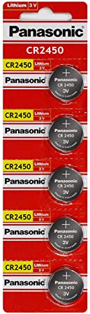 One (1) X Panasonic CR2450 Lithium Coin Cell Battery 3v Blister Packed