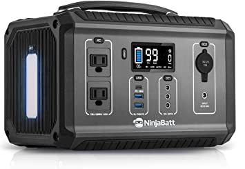 NinjaBatt Portable Power Station 500 - 560Wh Backup Lithium Battery with 110V/500W AC Outlets, Clean & Silent Generator for Outdoor Camping RV Emergencies