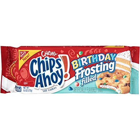 Chips Ahoy! Chewy Birthday Frosting Filled Cookies, 9.6 Ounce