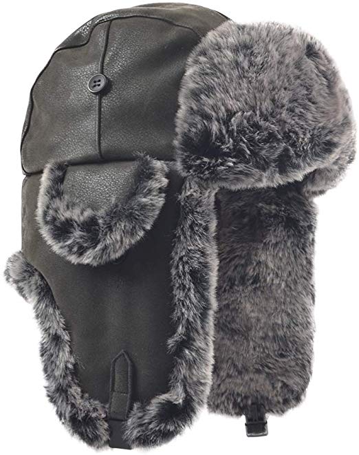 Janey&Rubbins Russian Hat Fur Soviet Ushanka Cossack Winter Cap Earflap Snow Ski Headwear