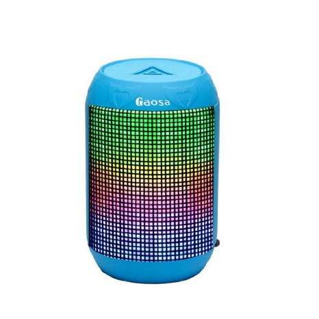 Bluetooth Speakers, Gaosa Colorful Wireless Bluetooth Stereo Speakers Portable with LED light Enhanced bass HIFI Speaker Support Hands-free Function for USB TF Card-Blue