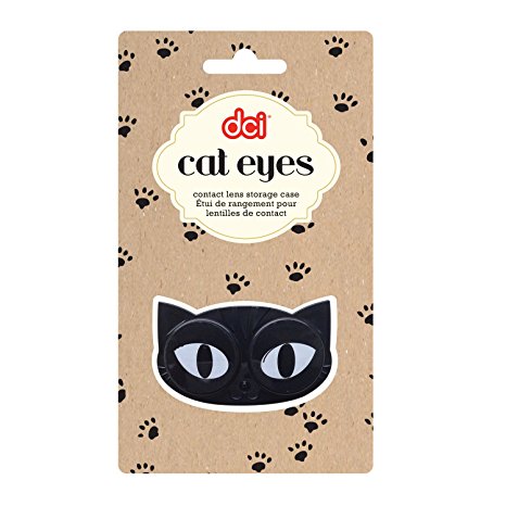 DCI Cat Eyes Contact Lens Case, Assorted Black/Pink