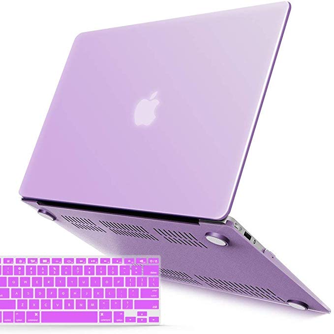 IBENZER MacBook Air 11 Inch Case, Soft Touch Hard Case Shell Cover with Keyboard Cover for Apple MacBook Air 11 A1370 1465,Purple, MA11PU 1