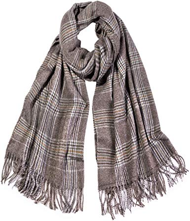 SOJOS Womens Plaid Scarf Large Long Check Wrap Shawl with Tassel SC325