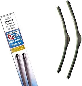 Beam Blade Wipers Set for 2021 Toyota Tundra Replacement Set - WiperBladesUSA Gold Beam Wiper Blades Wipers Set